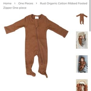 Mebie Baby Newborn Rust Organic Cotton Sleeper